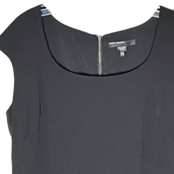 Maggie London Cocktail Sheath Cap Sleeve Ruffle Hem - Black - 16 - Picture 3 of 10